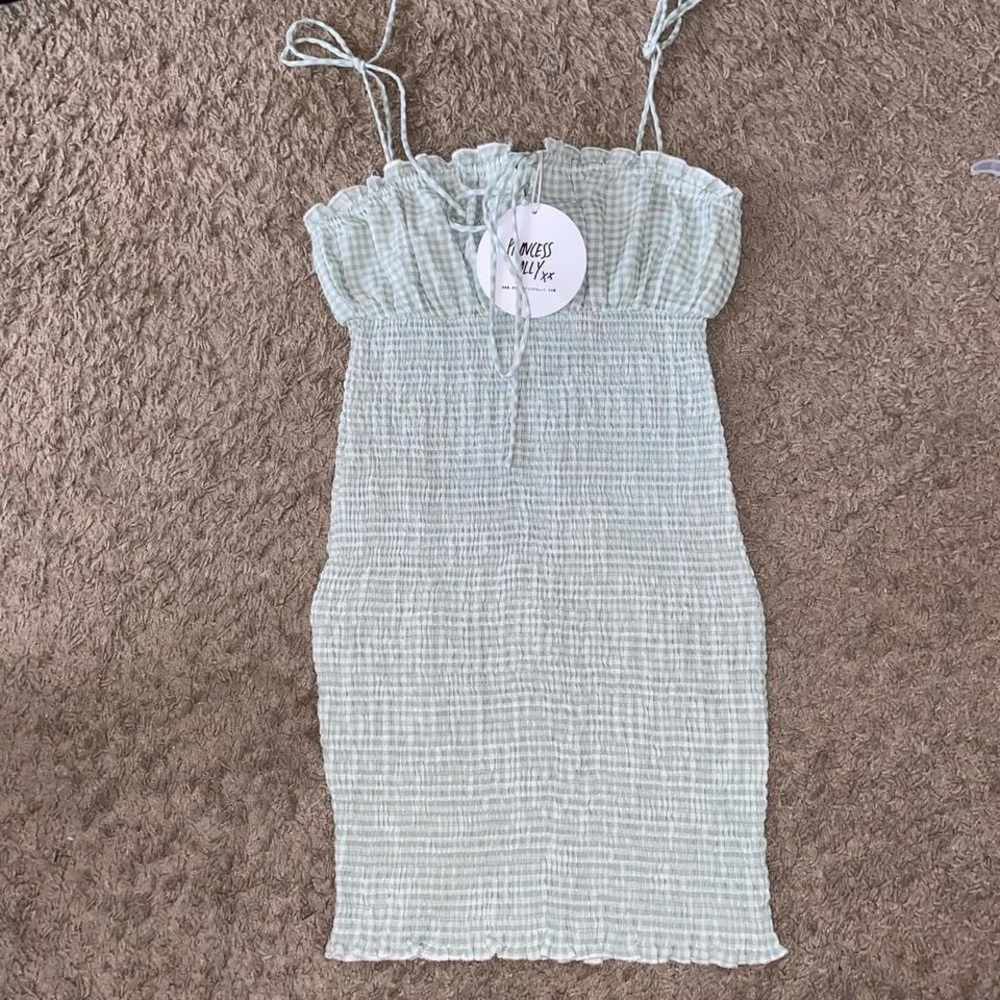 Green gingham dress